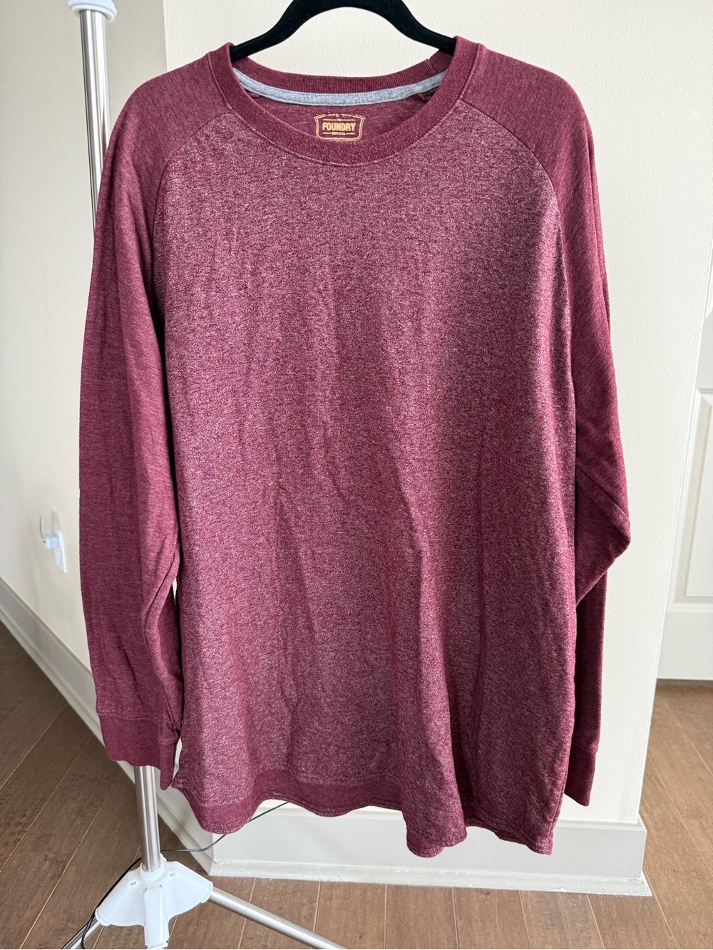 The Foundry Supply Co. Maroon Heather Crew with Gold Logo